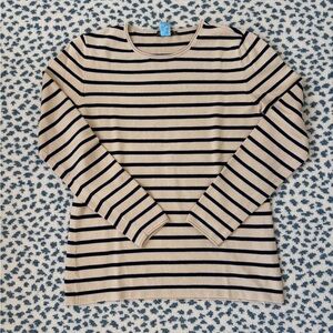 J. McLaughlin Women’s Striped Cotton Blend Long Sleeve Top